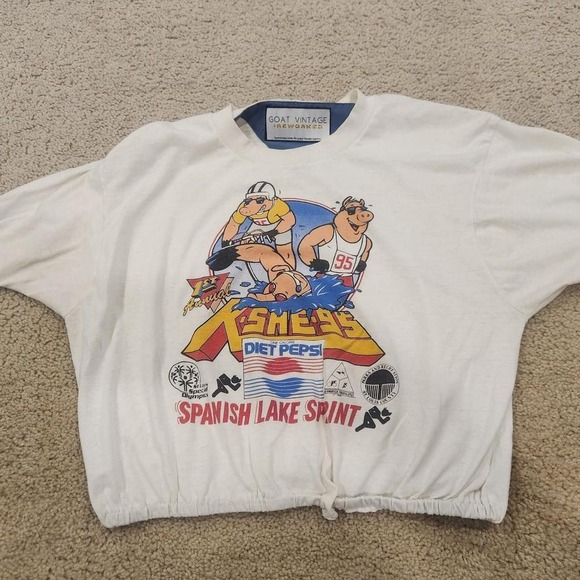 Tops - GOAT Vintage Rework Upcycled Diet Pepsi great Graphic Racing Cropped